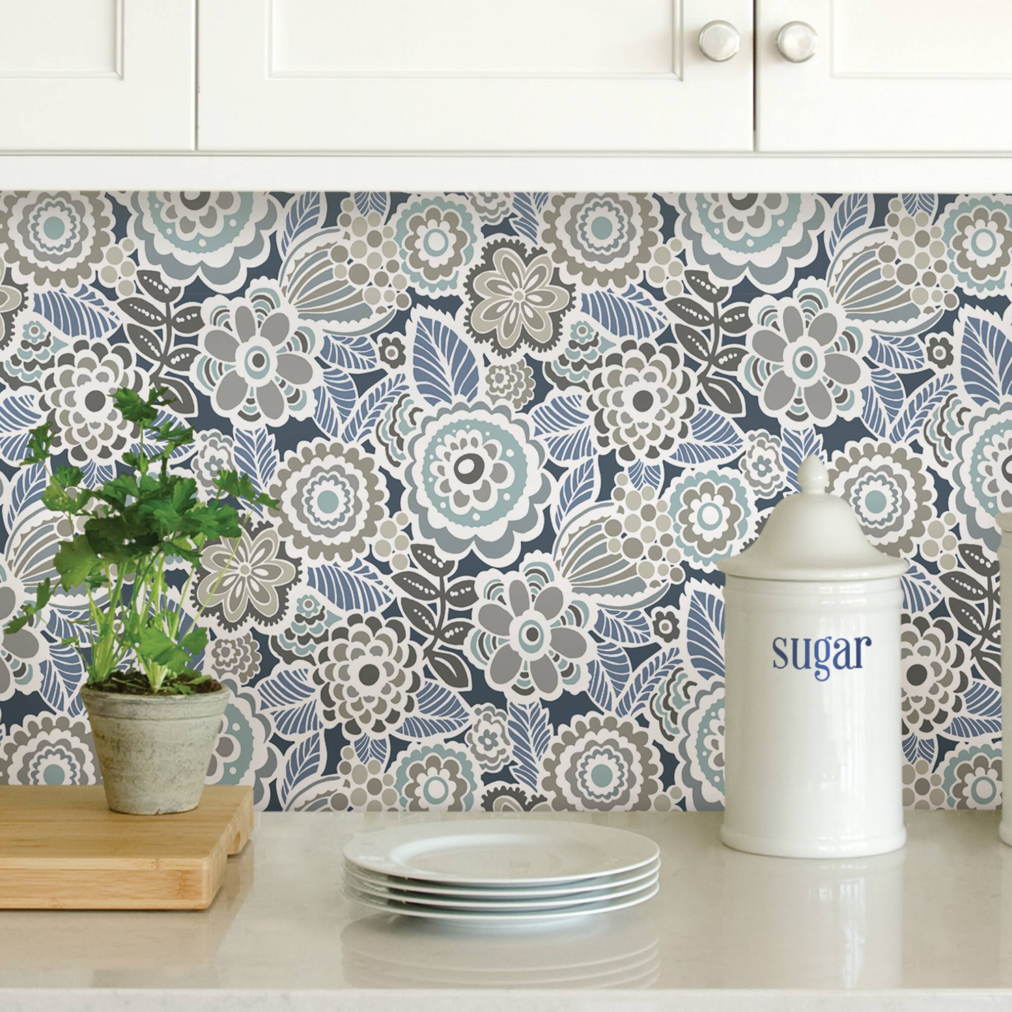 NuWallpaper Dream On Navy Peel & Stick Wallpaper